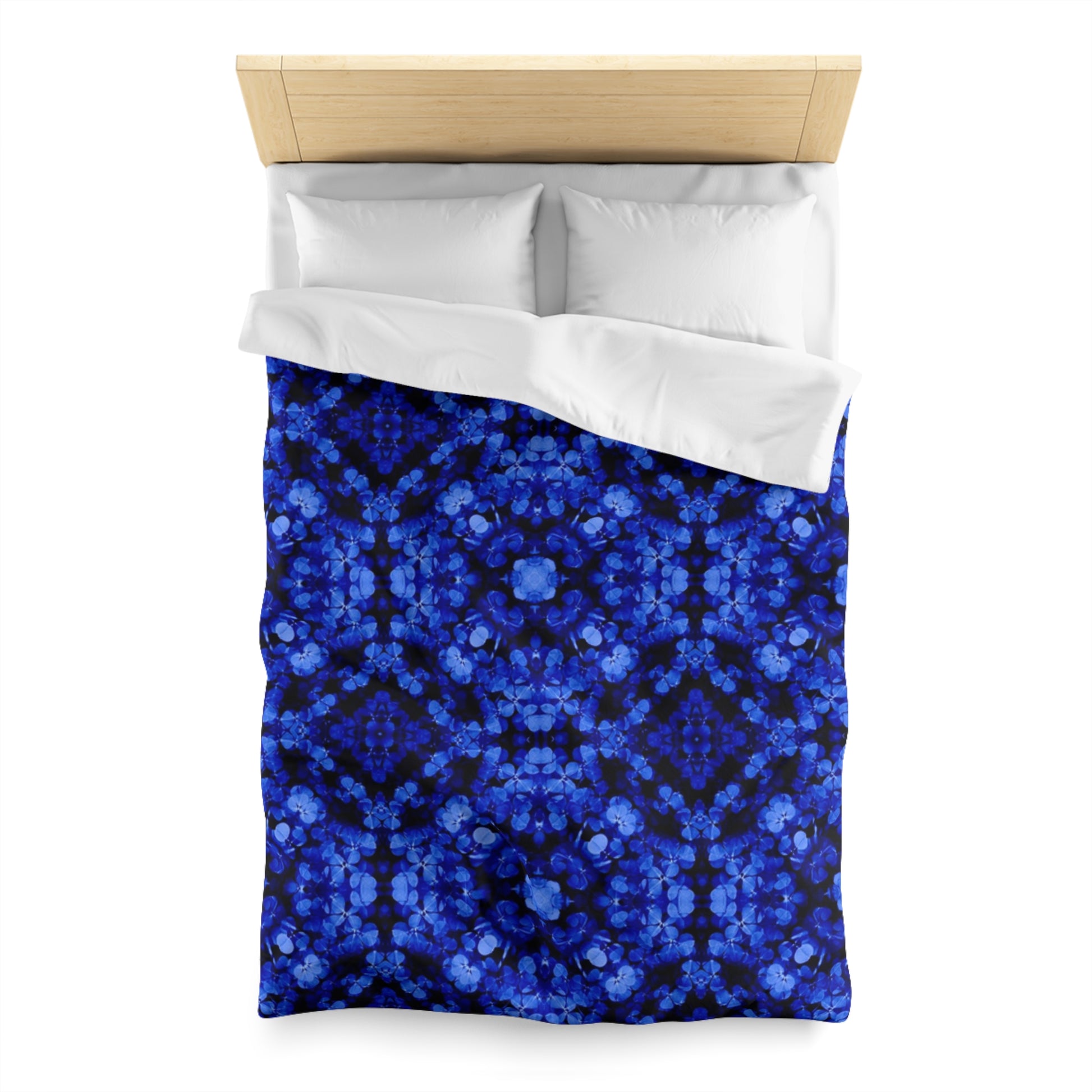 Irish Celtic Clover Knot Duvet Cover - Sapphire Blue, Traditional Design