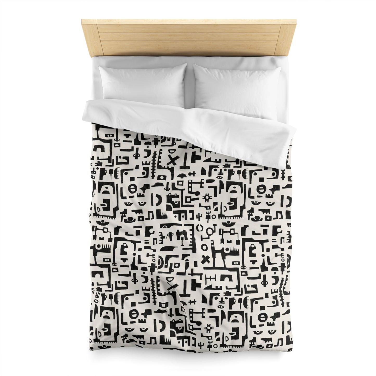 Tribal African Ethnic Shapes Microfiber Duvet Cover - Contemporary African Inspired Home Decor Bedding