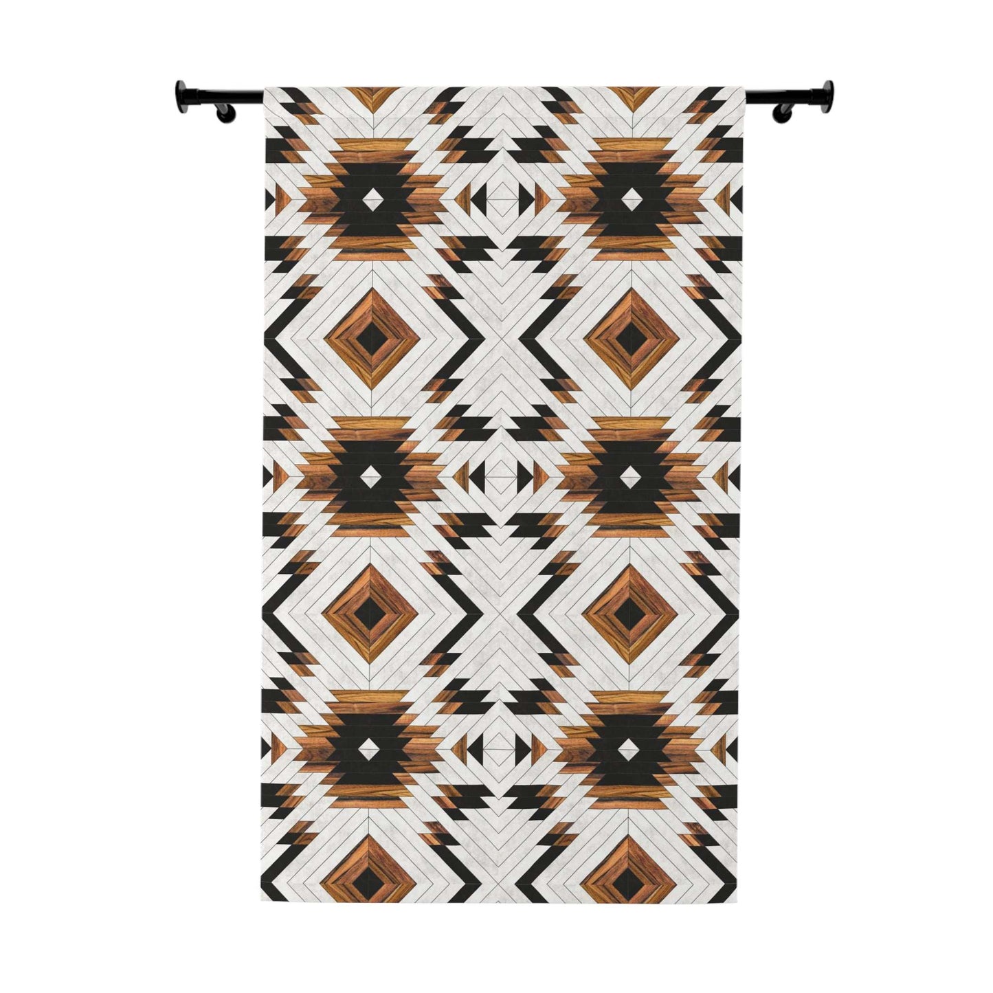 Aztec Pattern Blackout Curtain - Urban Tribal Style Window Decor, Total Light Blockage and Thermal Insulation for Bedroom and Office