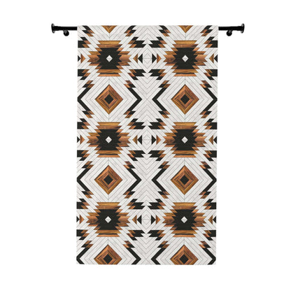 Aztec Pattern Blackout Curtain - Urban Tribal Style Window Decor, Total Light Blockage and Thermal Insulation for Bedroom and Office