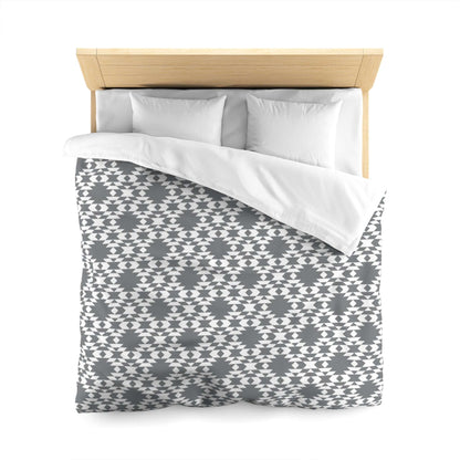 Aztec Kilim Gray Microfiber Duvet Cover