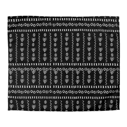 Tribal Black and White Boho Duvet Cover - Bold and Modern Global-Inspired Bedroom