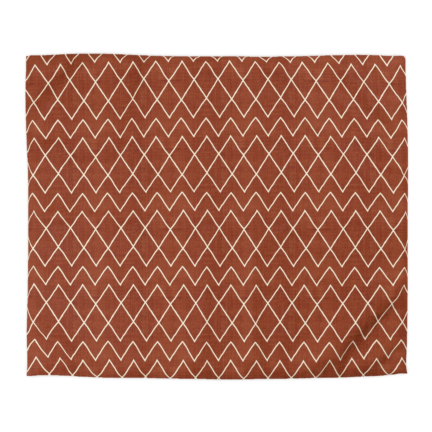 Terracotta Rust Avoca Microfiber Duvet Cover Set - Stylish Southwestern Inspired Rustic Bedding Collection