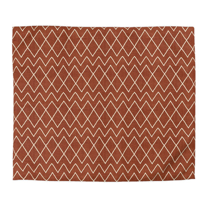 Terracotta Rust Avoca Microfiber Duvet Cover Set - Stylish Southwestern Inspired Rustic Bedding Collection