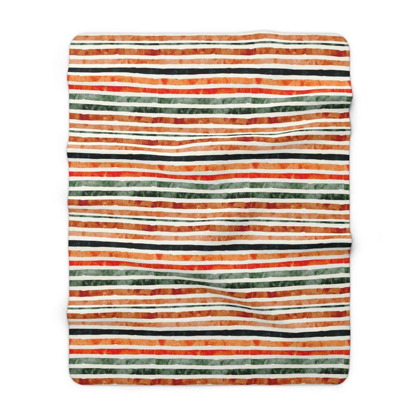 Cozy Fall Stripes Sherpa Fleece Blanket - Luxury Soft Throw Blanket