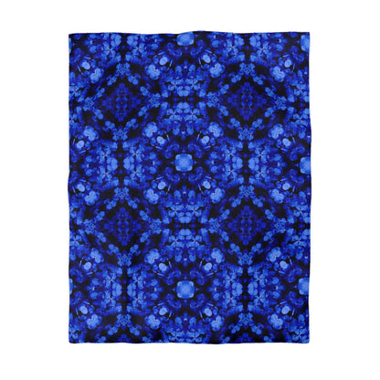 Irish Celtic Clover Knot Duvet Cover - Sapphire Blue, Traditional Design