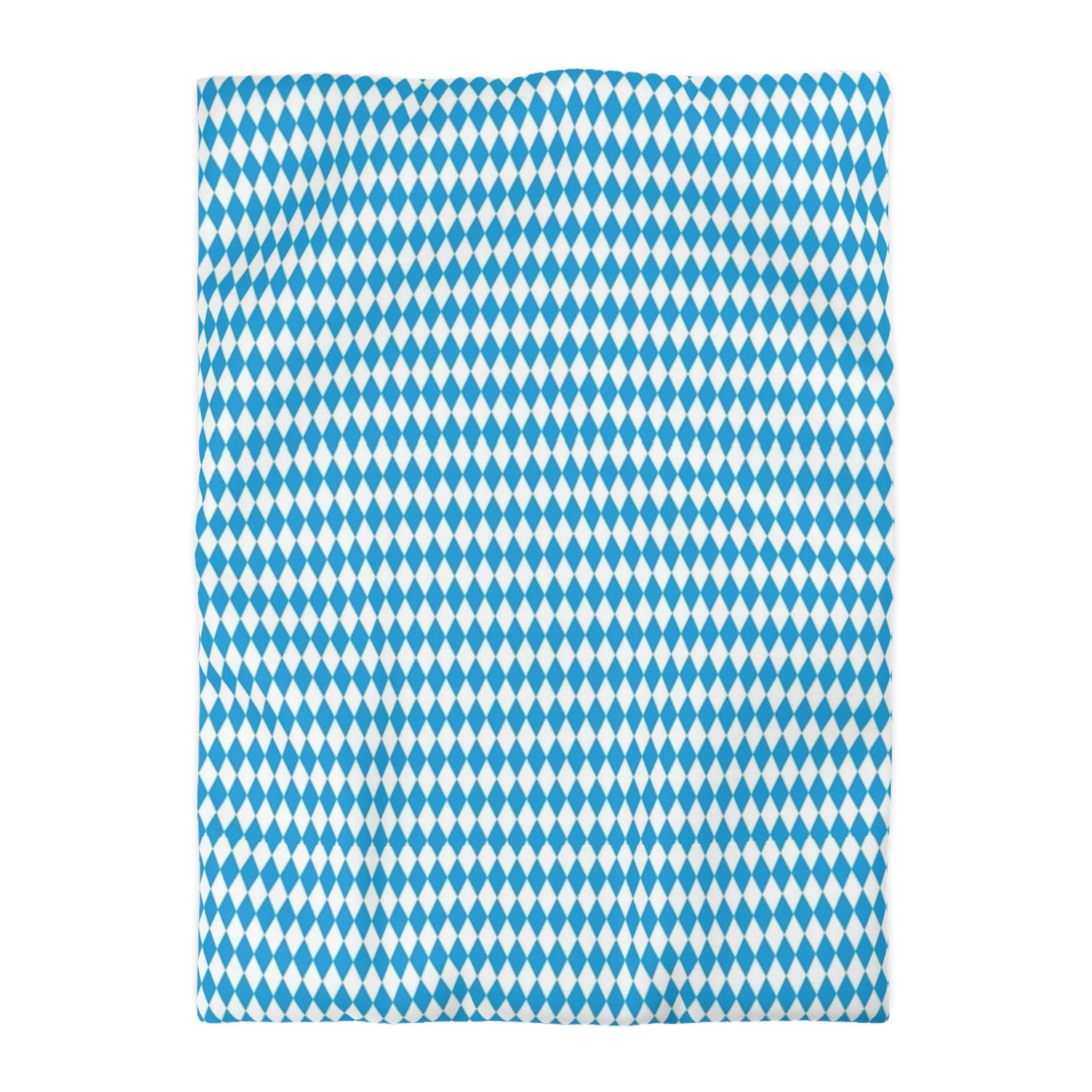 Oktoberfest Bavarian Style Blue and White Diamond Pattern Duvet Cover