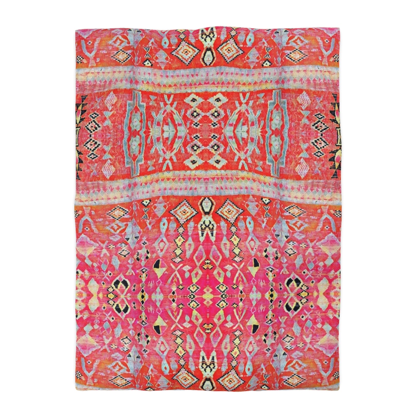 Marrakech-Style Tropical Moroccan Sunrise Duvet Cover Set - Colorful Boho Chic Bedroom