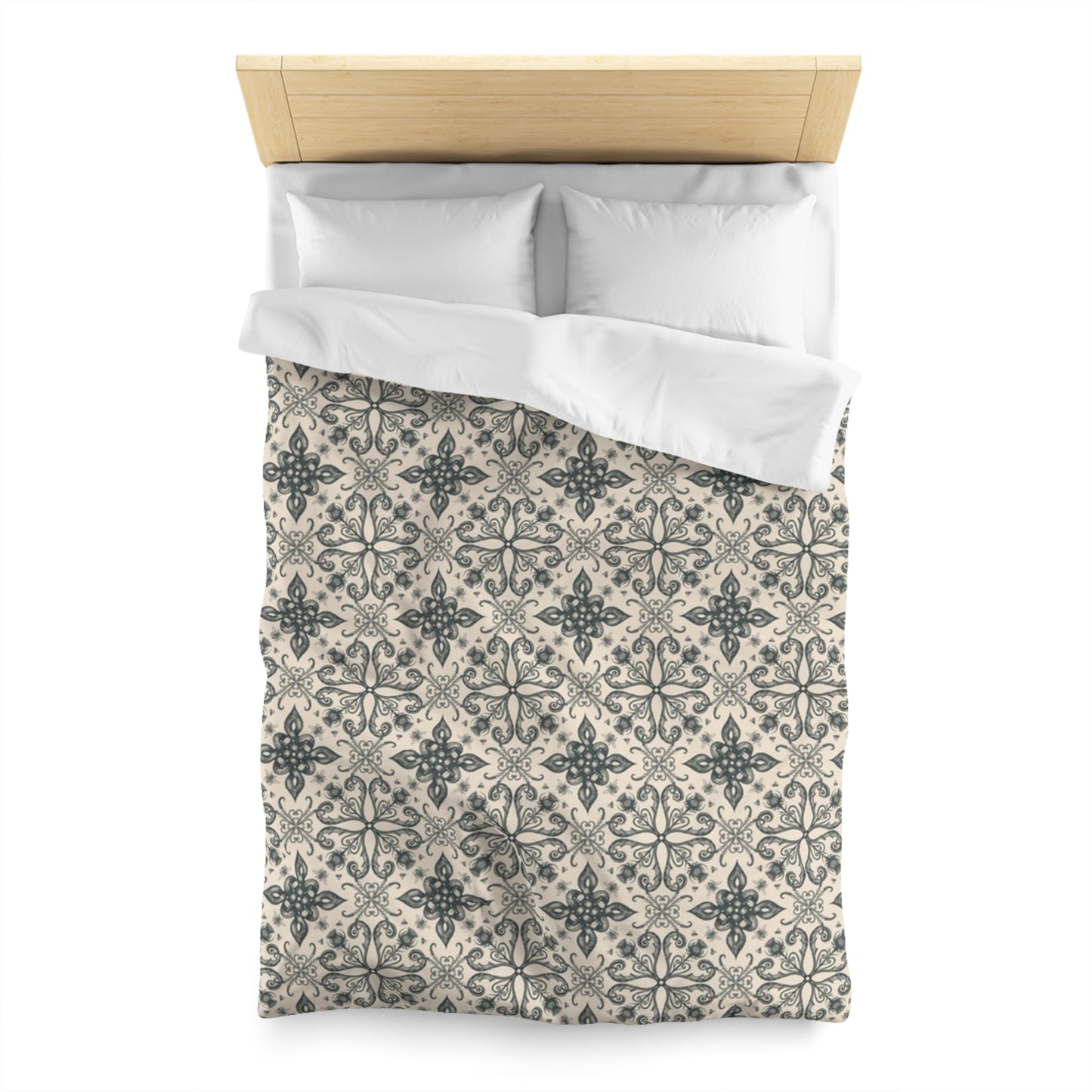 Scottish Bees Muted Blue Duvet Cover - Heritage Tartan Honeybee Design