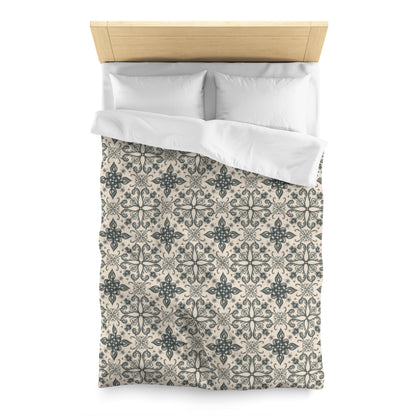 Scottish Bees Muted Blue Duvet Cover - Heritage Tartan Honeybee Design