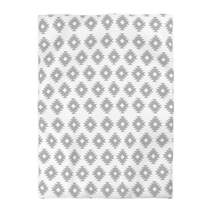 Seamless Gray White Aztec Pattern Duvet Cover