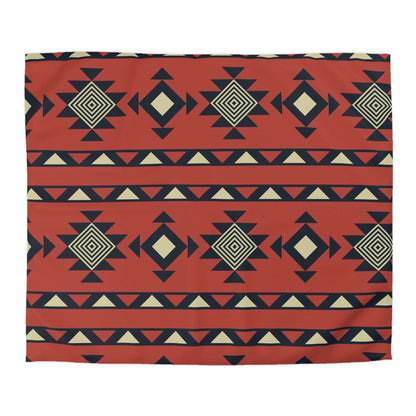 Aztec Bohemian Terracotta Pattern Duvet Cover - Unique Ethnic Tribal Home Decor