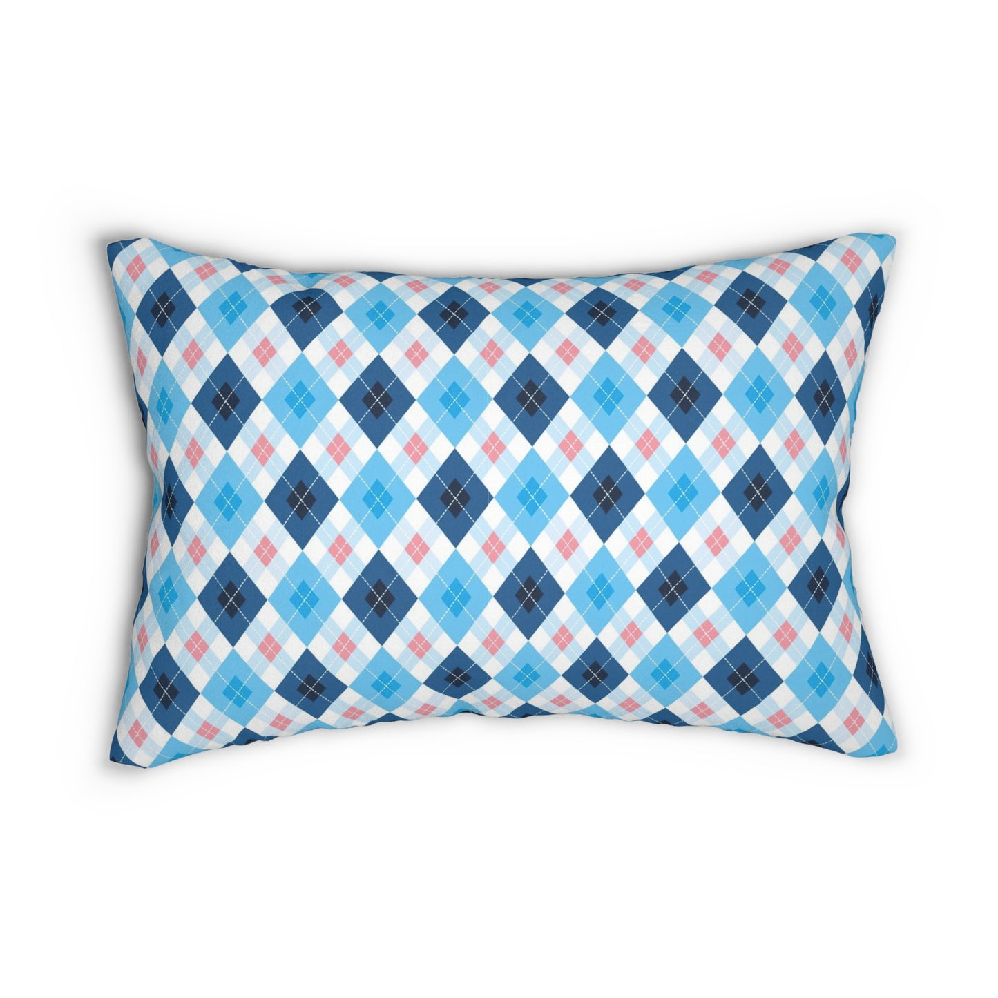 Preppy Argyle Pattern Lumbar Pillow - Sweater Knit-Inspired Home Furnishings