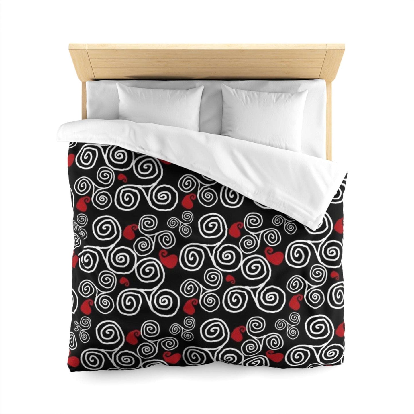 Celtic Triskele Duvet Cover - Triple Spiral Pattern Home Decor