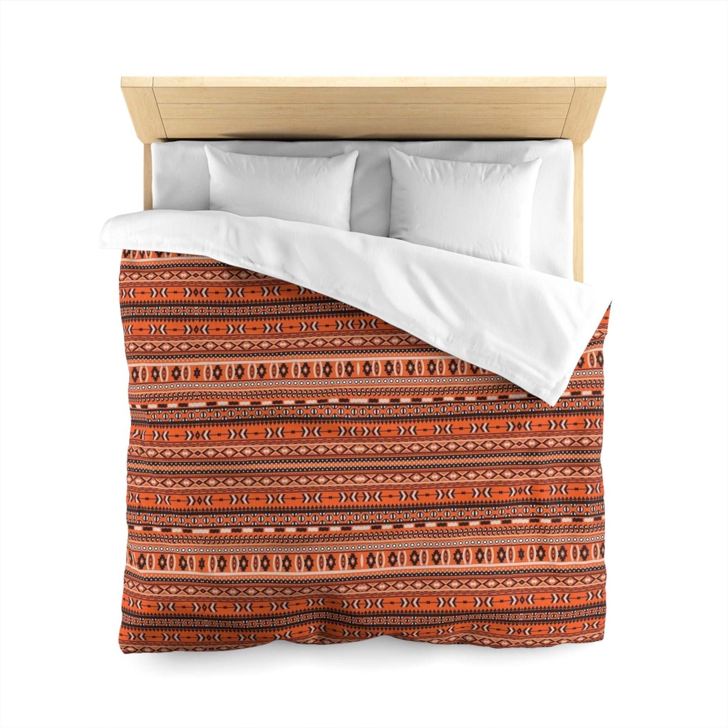 Aztec Orange Print Microfiber Duvet Cover