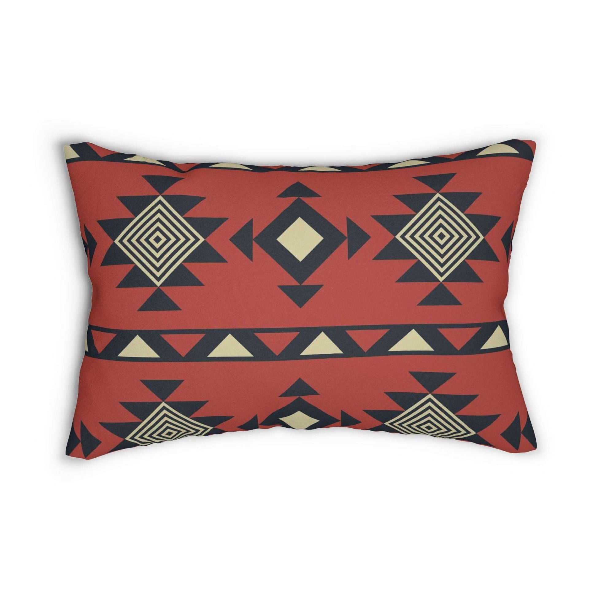 Aztec Terracotta Bohemian Pattern Spun Polyester Lumbar Pillow