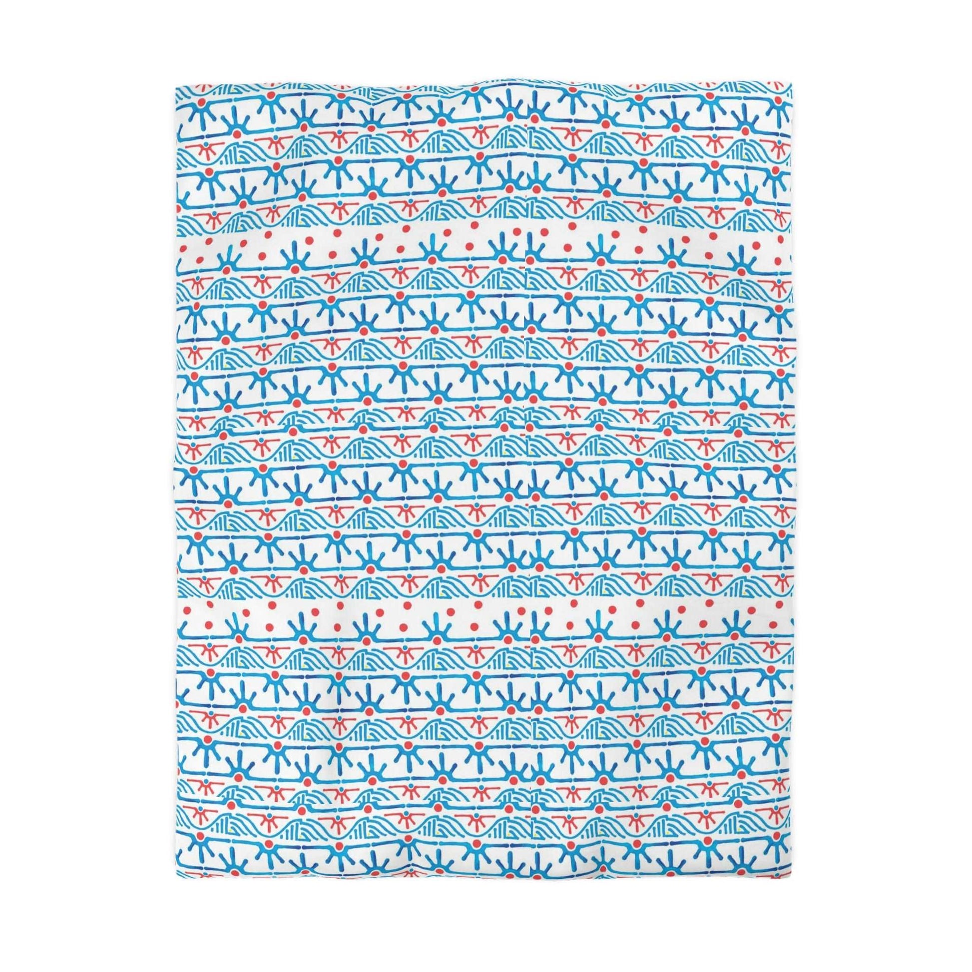 Blue Aztec Geometric Duvet Cover - Southwestern Style Bedding and Home Decor