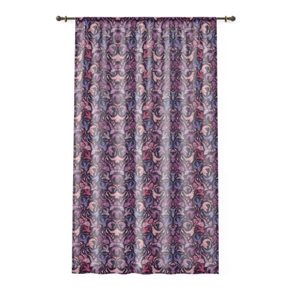 Mythical Dragon Fire Window Curtain - Magical Fantasy Room Decor