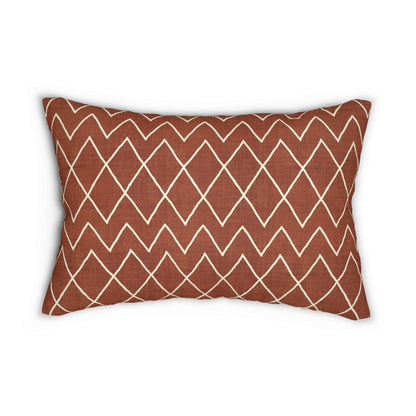 Avoca Pattern in Rust Spun Polyester Lumbar Pillow 