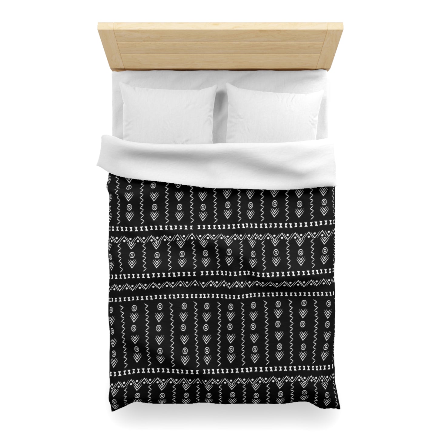 Tribal Black and White Boho Duvet Cover - Bold and Modern Global-Inspired Bedroom