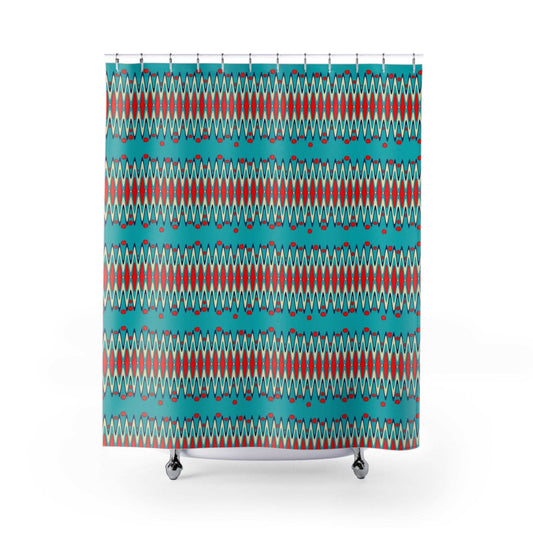 Bold Geometric Spring Colors Shower Curtain - Pastel Color Bathroom Decor, Modern Geometric Pattern