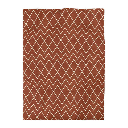 Terracotta Rust Avoca Microfiber Duvet Cover Set - Stylish Southwestern Inspired Rustic Bedding Collection