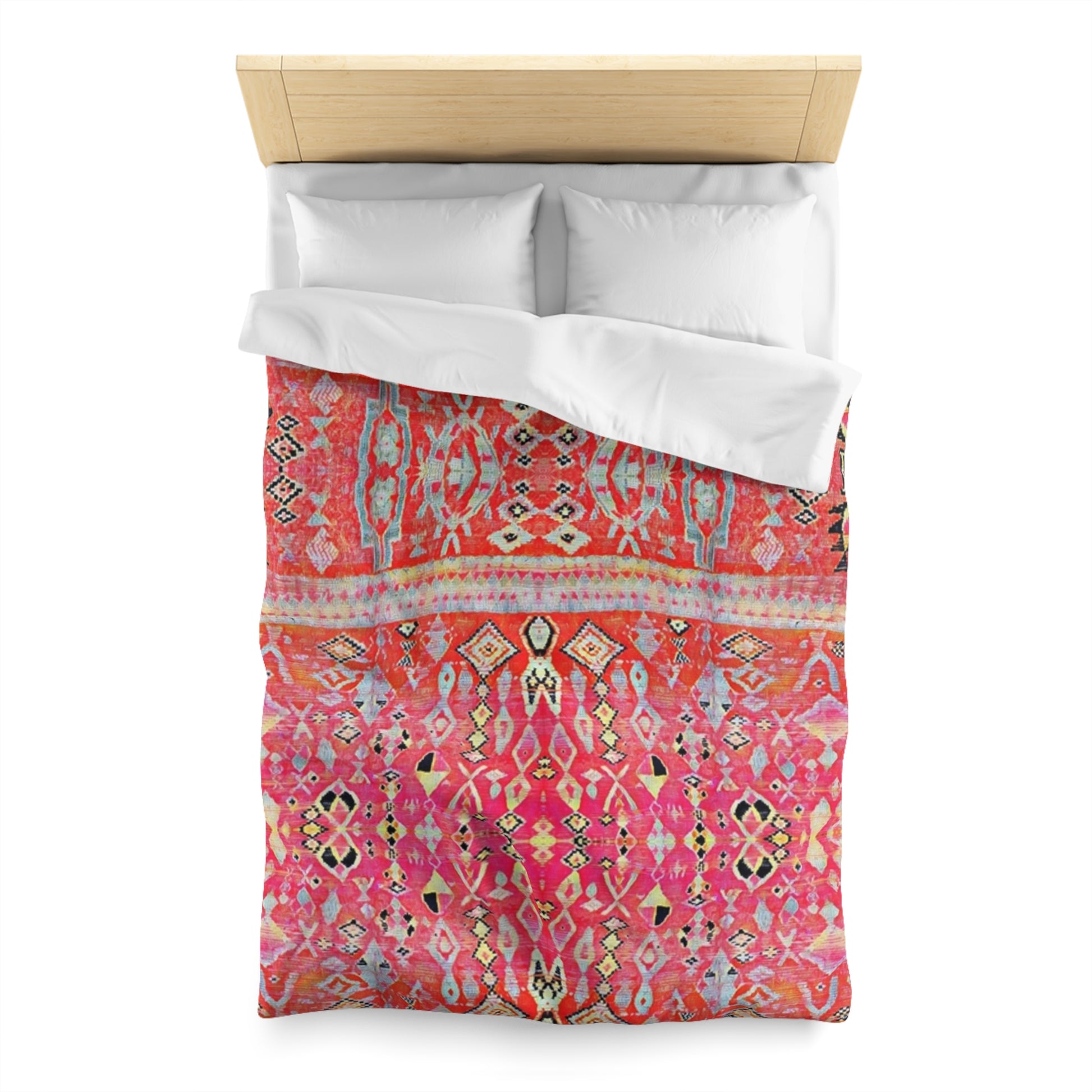 Marrakech-Style Tropical Moroccan Sunrise Duvet Cover Set - Colorful Boho Chic Bedroom