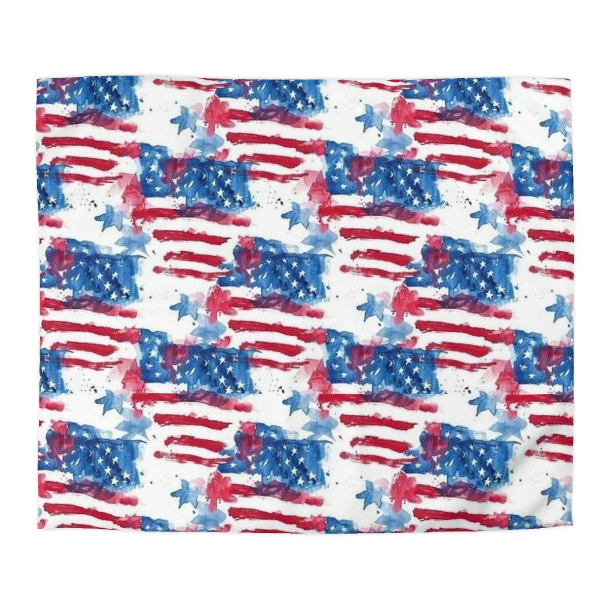 American Flag Red White Blue Stars Stripes 4th of July Duvet Cover