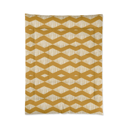 Modern Acoustic Wave Mustard Pattern Microfiber Polyester Comforter - Geometric Pattern Bedding for Adults