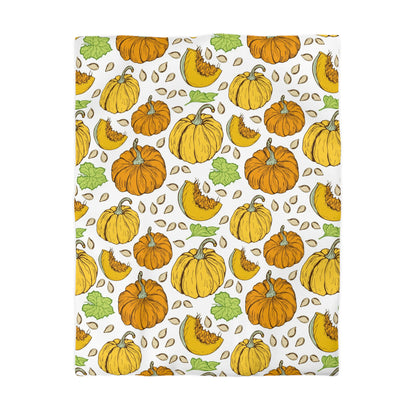 Thanksgiving Harvest Pumpkin and Leaves Duvet Cover Set - Seasonal Fall Bedding, Soft Microfiber Material, Multiple Sizes (Queen, King, Full, Twin)