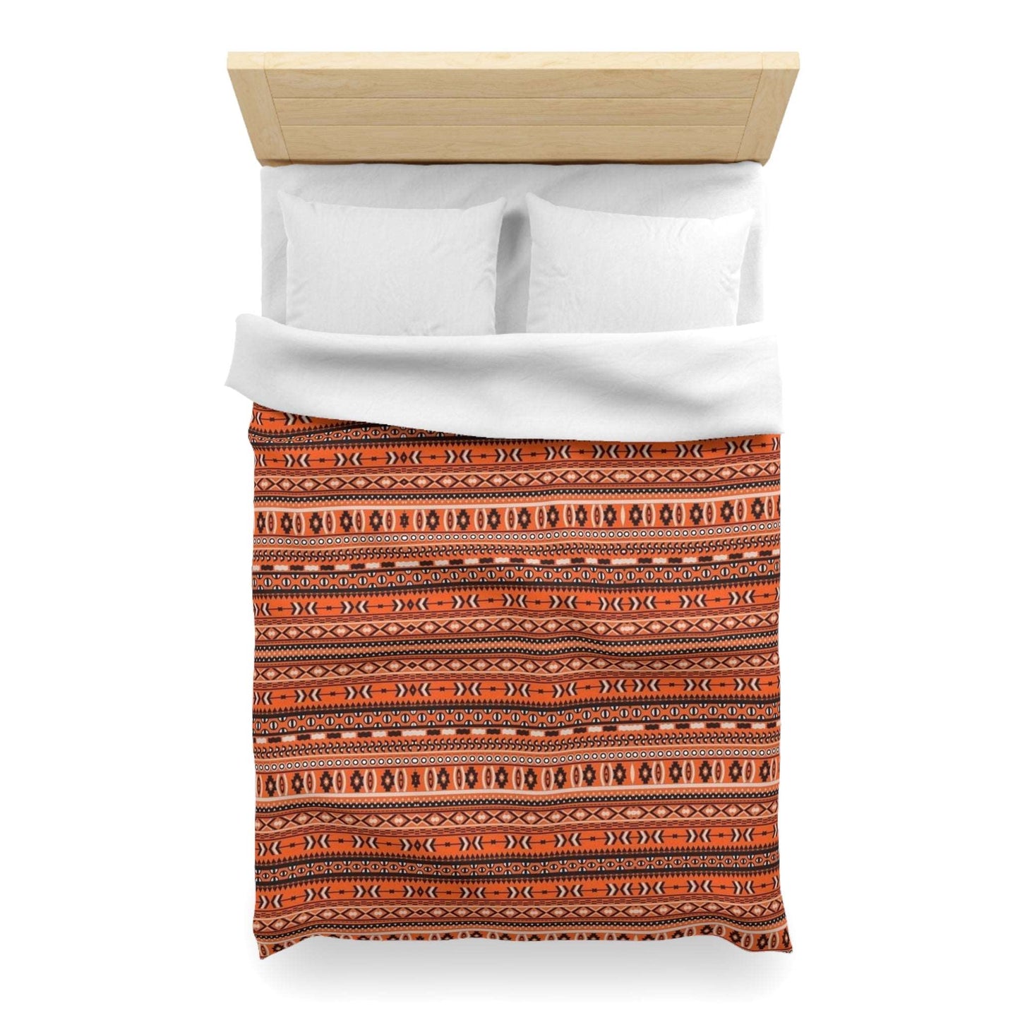 Aztec Orange Print Microfiber Duvet Cover