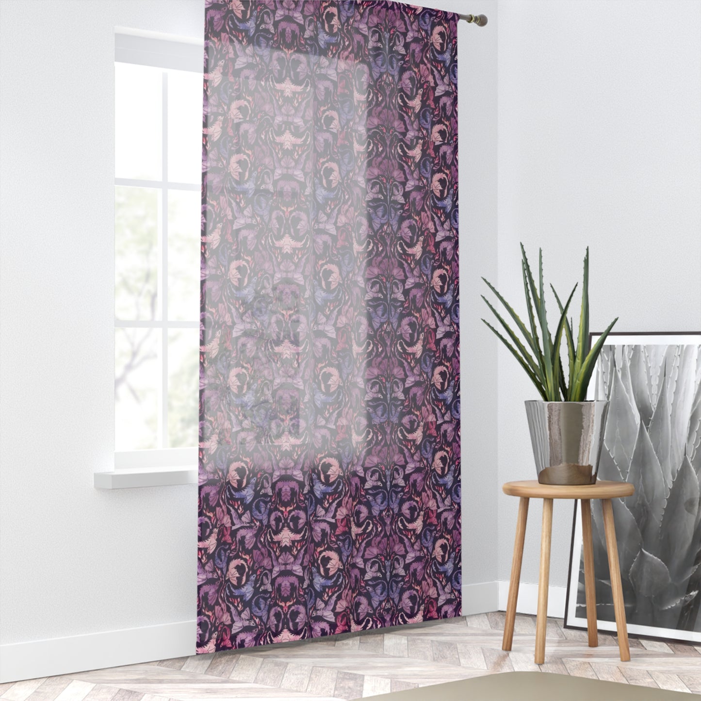 Mythical Dragon Fire Window Curtain - Magical Fantasy Room Decor