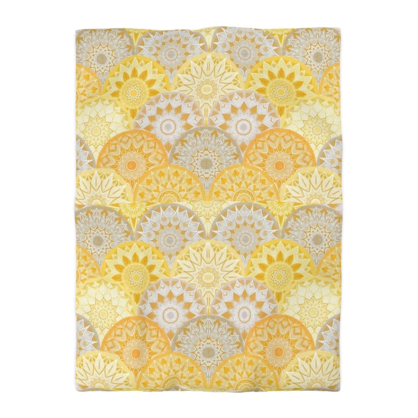 Winter Golden Yellow Mandala Duvet Cover - Bright and Cheerful Bohemian Bedding