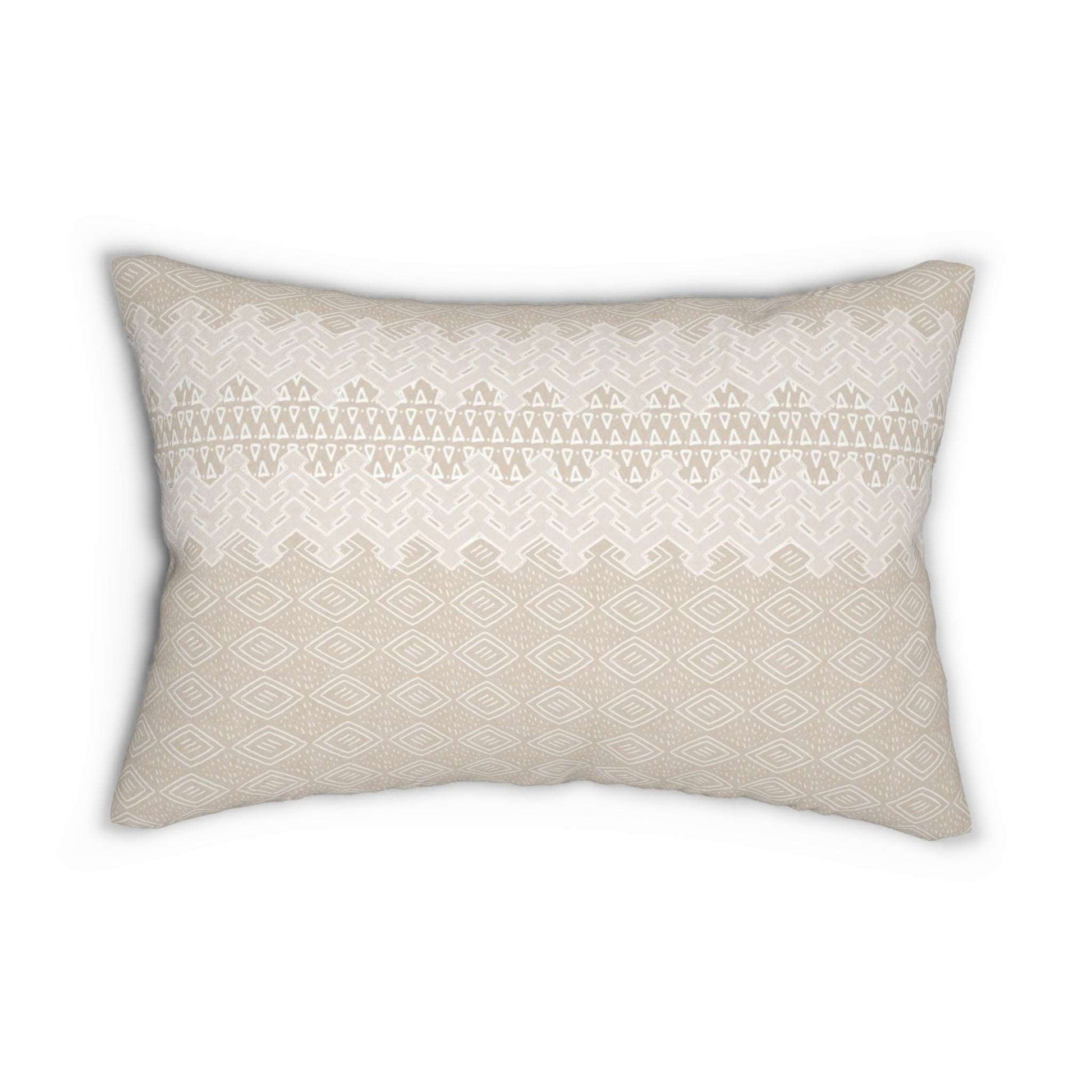 Akra Pattern in Tan Spun Polyester Lumbar Pillow