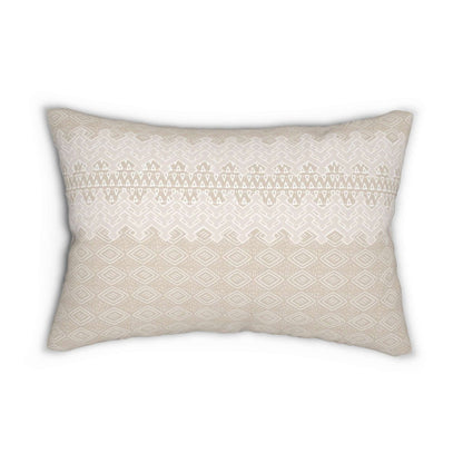 Akra Pattern in Tan Spun Polyester Lumbar Pillow