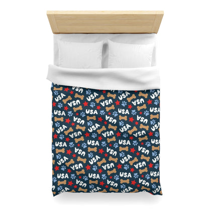 USA Star-Spangled Dog Duvet Cover - Patriotic Pet  Design Bedding