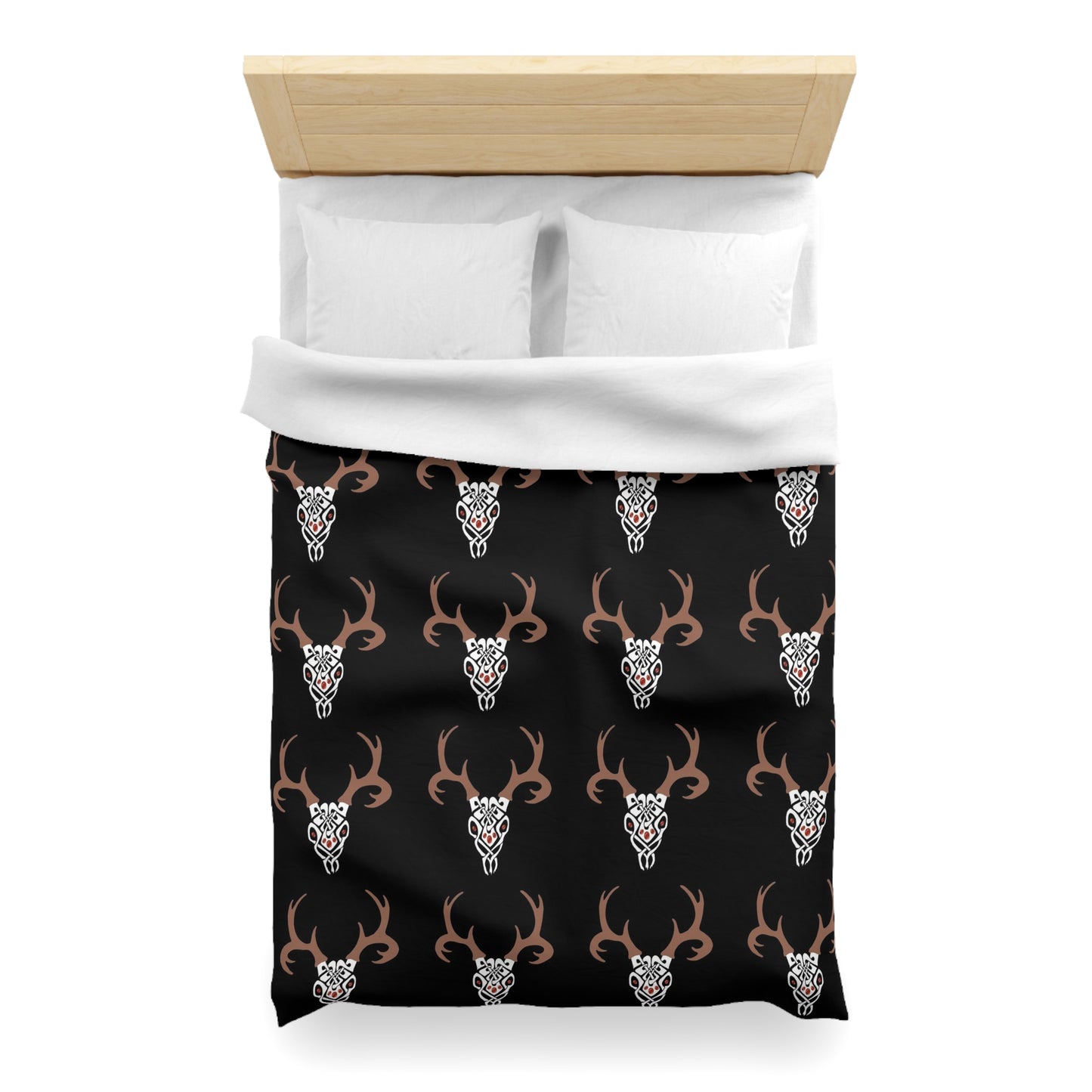 Celtic Deer Skull Pattern Duvet Cover - Ancient Celtic Symbolism, Nature-Inspired Bedding