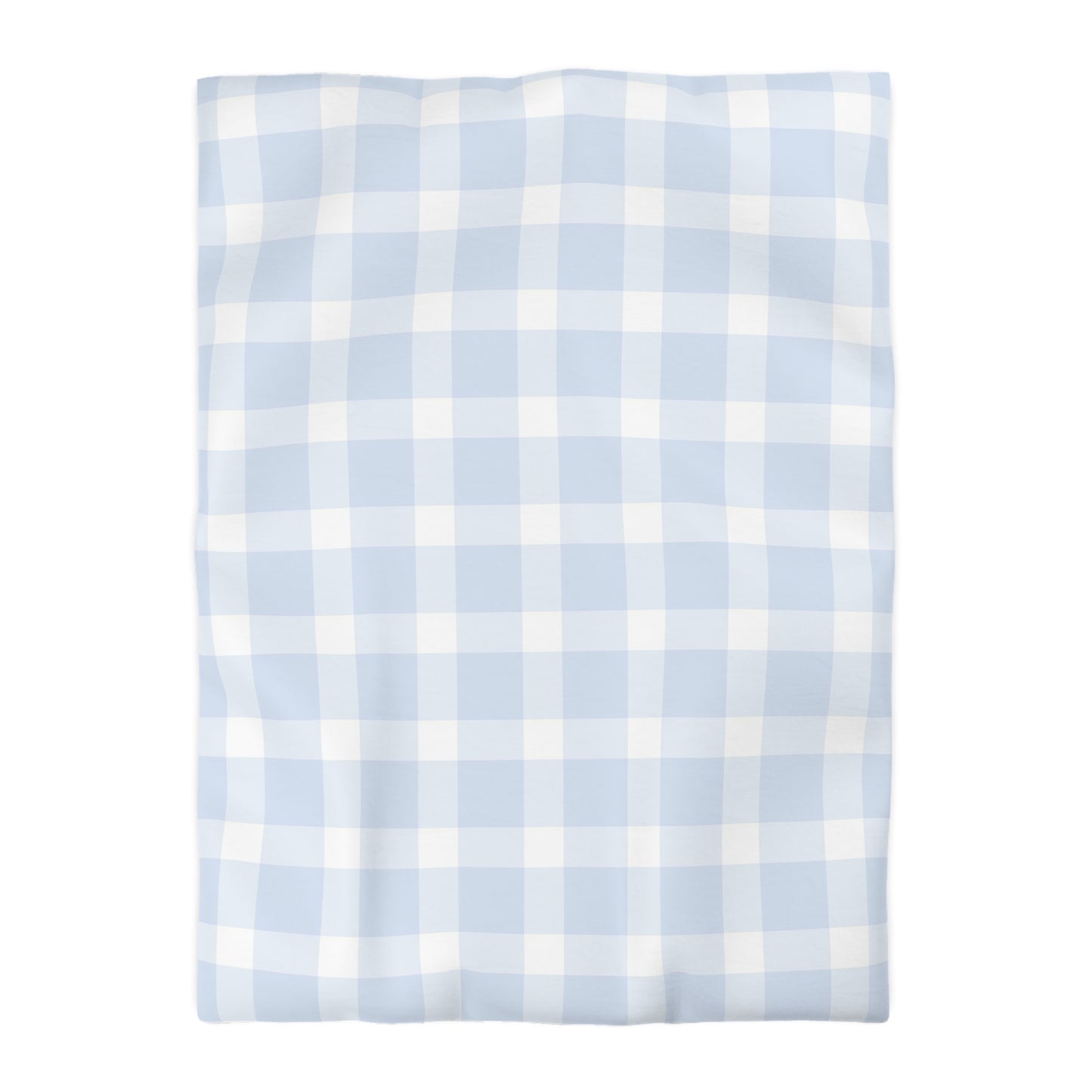 Chambray Blue Buffalo Plaid Duvet Cover - Rustic Country Chic Bedroom Decor, Farmhouse Style Bedding