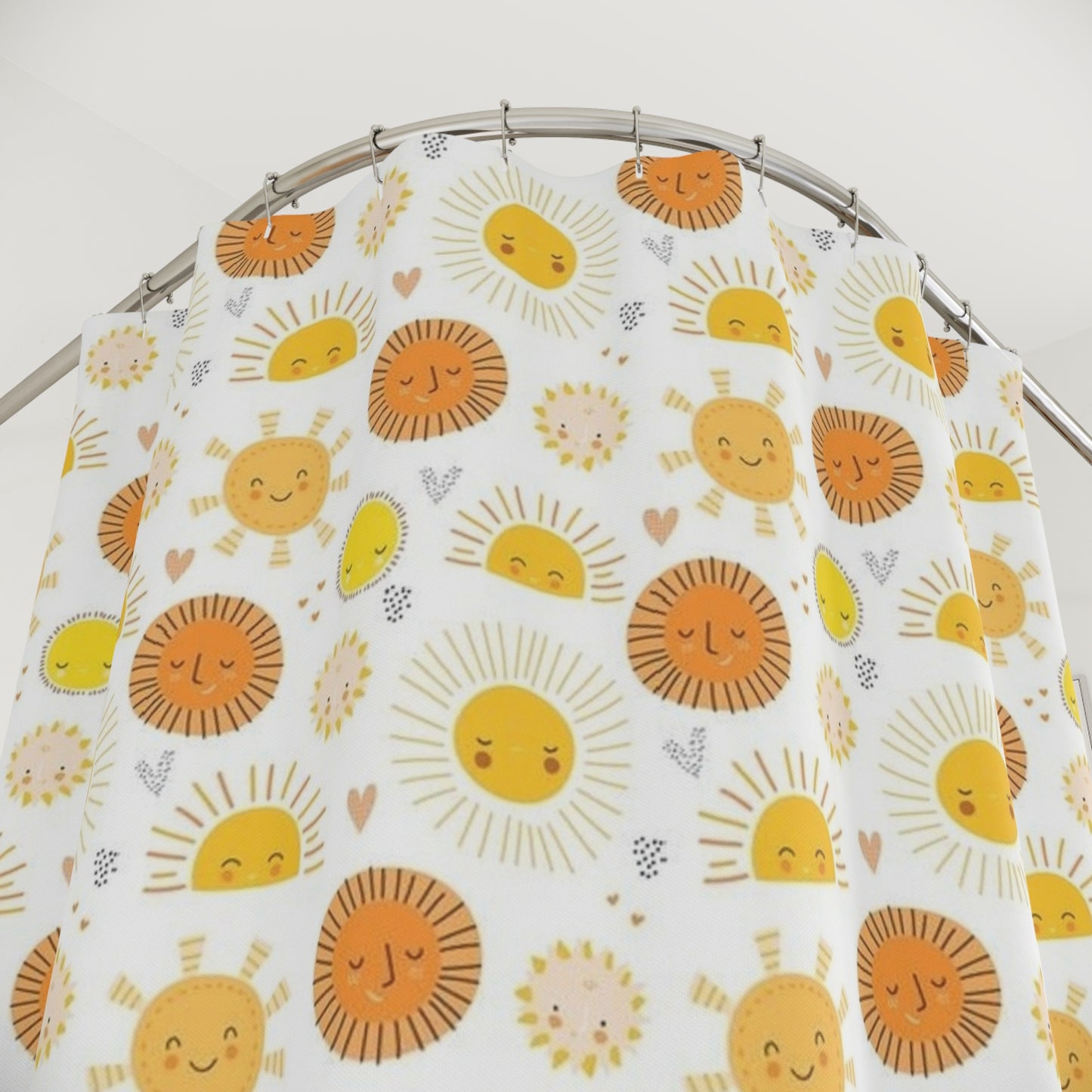 Sunshine Smiley Shower Curtain - Adorable Cute Bathroom Accessories