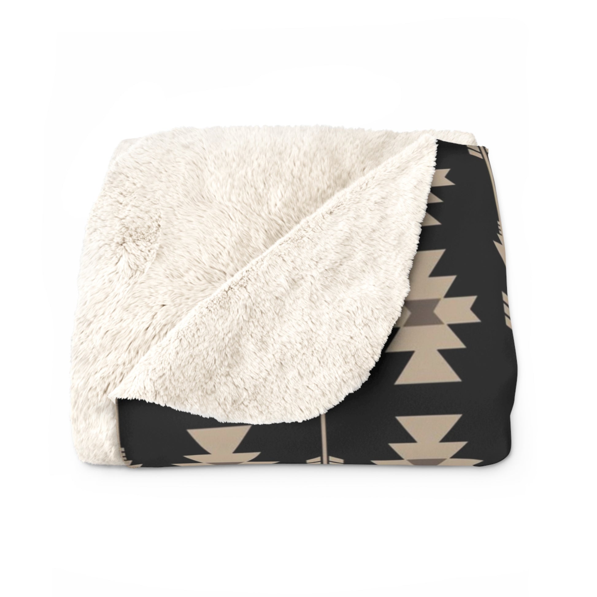 Native American Inspired Aztec Red Indian Sherpa Fleece Blanket - Warm Throw Blanket