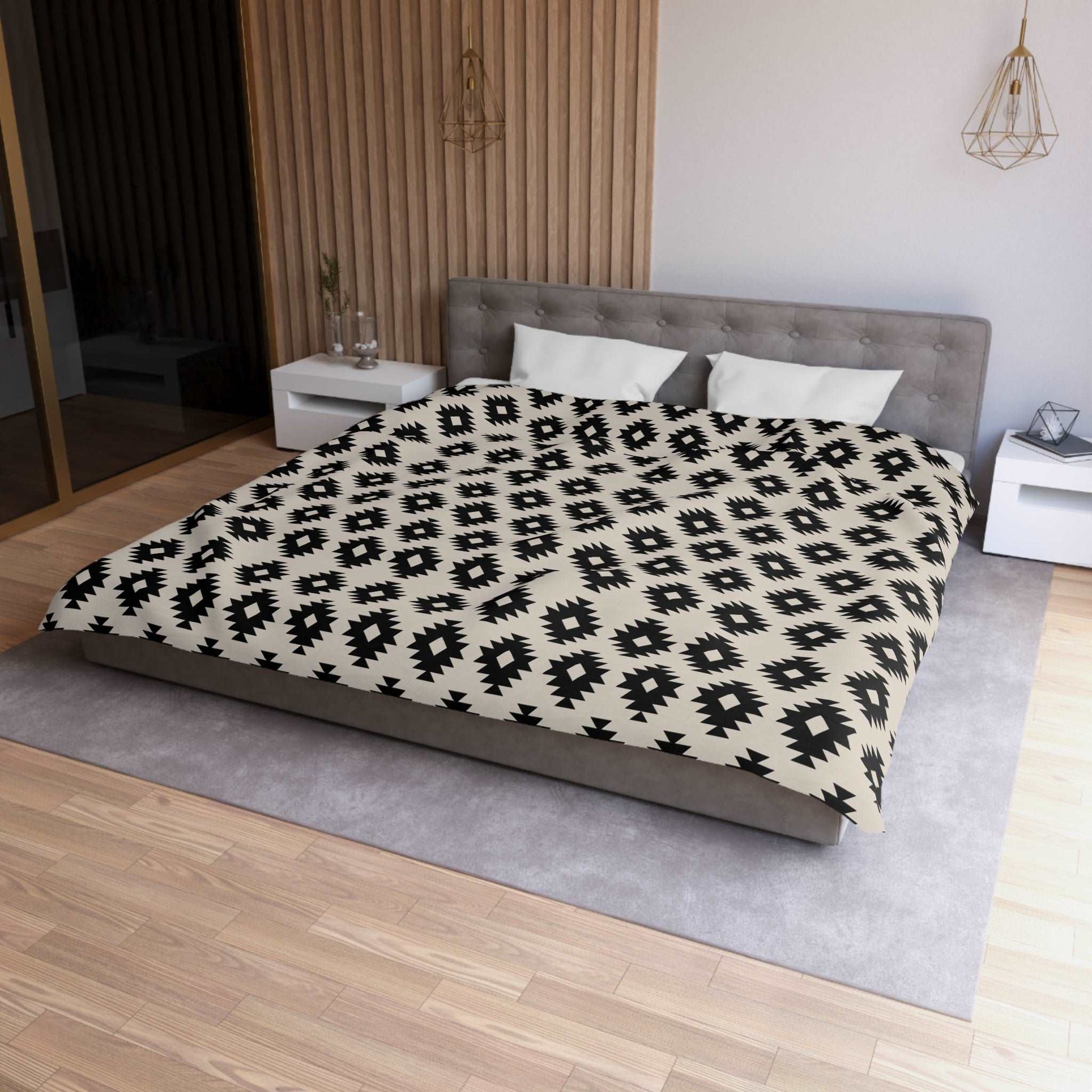 Aztec Southwest Black and Beige Duvet Cover