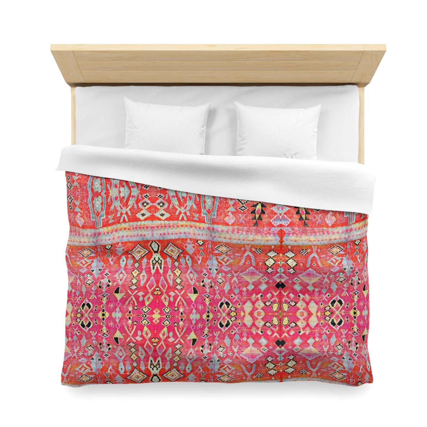 Marrakech-Style Tropical Moroccan Sunrise Duvet Cover Set - Colorful Boho Chic Bedroom