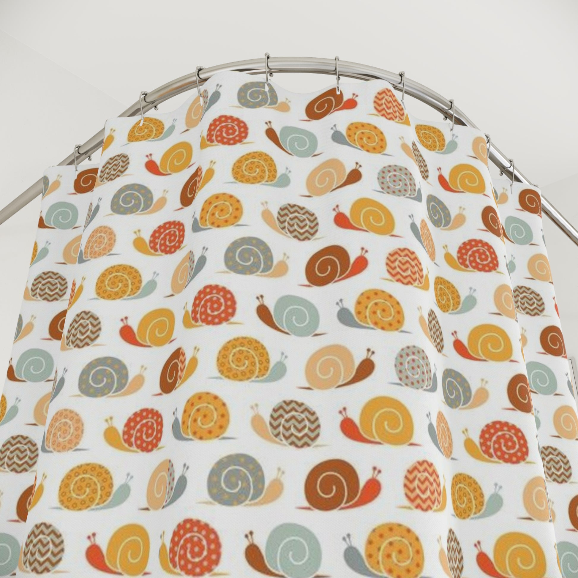 Snail Rail Train Track Shower Curtain - Colorful Bathroom Accessories