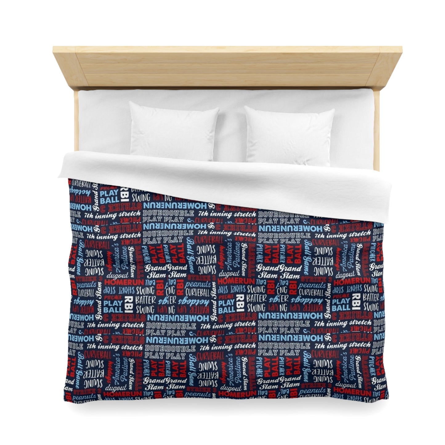 MLB Inspired All Things Baseball American Duvet Cover - Official Baseball Team Colors