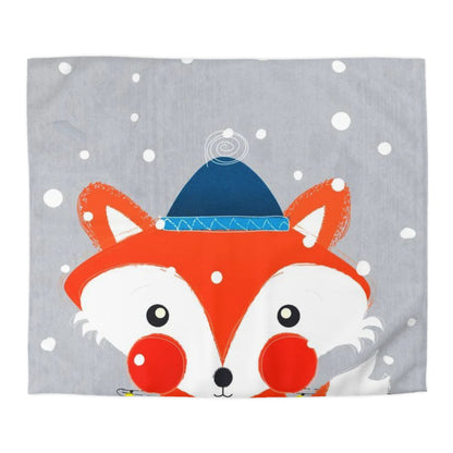 Christmas Fox with Fiery Lights Duvet Cover - Cozy Holiday Bedding for a Warm Festive Glow