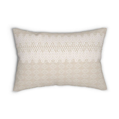 Akra Pattern in Tan Spun Polyester Lumbar Pillow