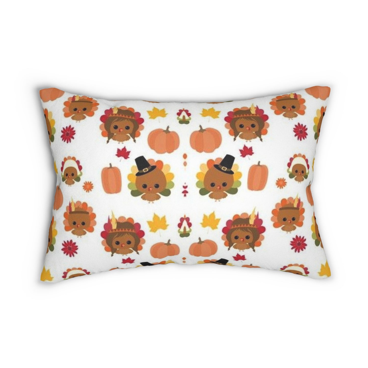 Thanksgiving Decor Pumpkin Spun Polyester Decorative Lumbar Pillow