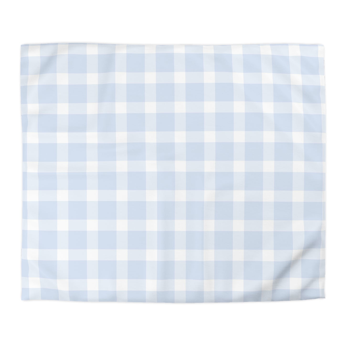 Chambray Blue Buffalo Plaid Duvet Cover - Rustic Country Chic Bedroom Decor, Farmhouse Style Bedding