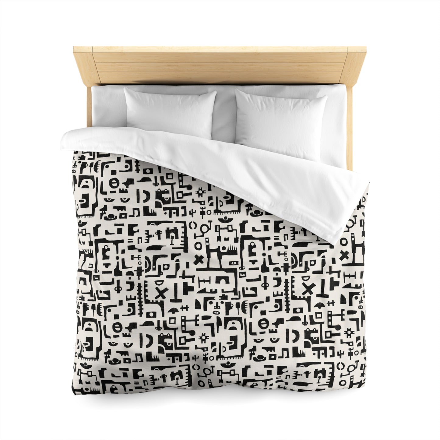 Tribal African Ethnic Shapes Microfiber Duvet Cover - Contemporary African Inspired Home Decor Bedding