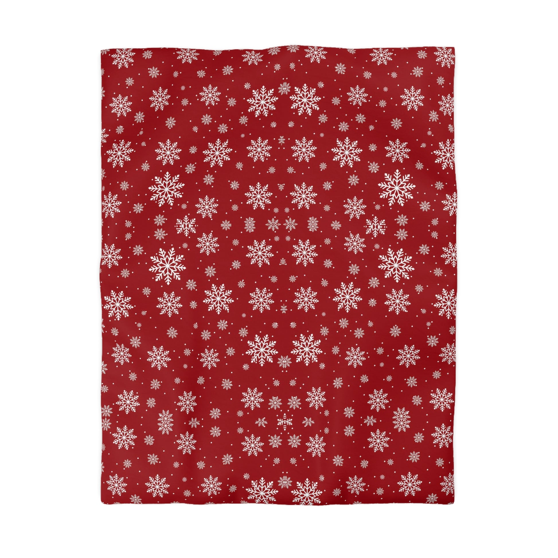 Duvet Cover - Traditional Christmas Background with Snowflakes